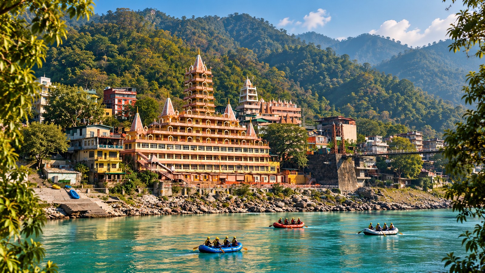 Rishikesh riverside temples and rafting on the Ganga